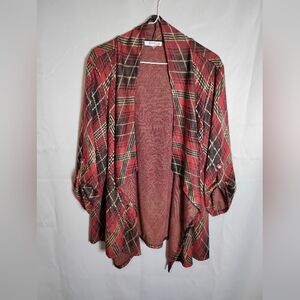 Plaid Open Front Women Sweater Solielli